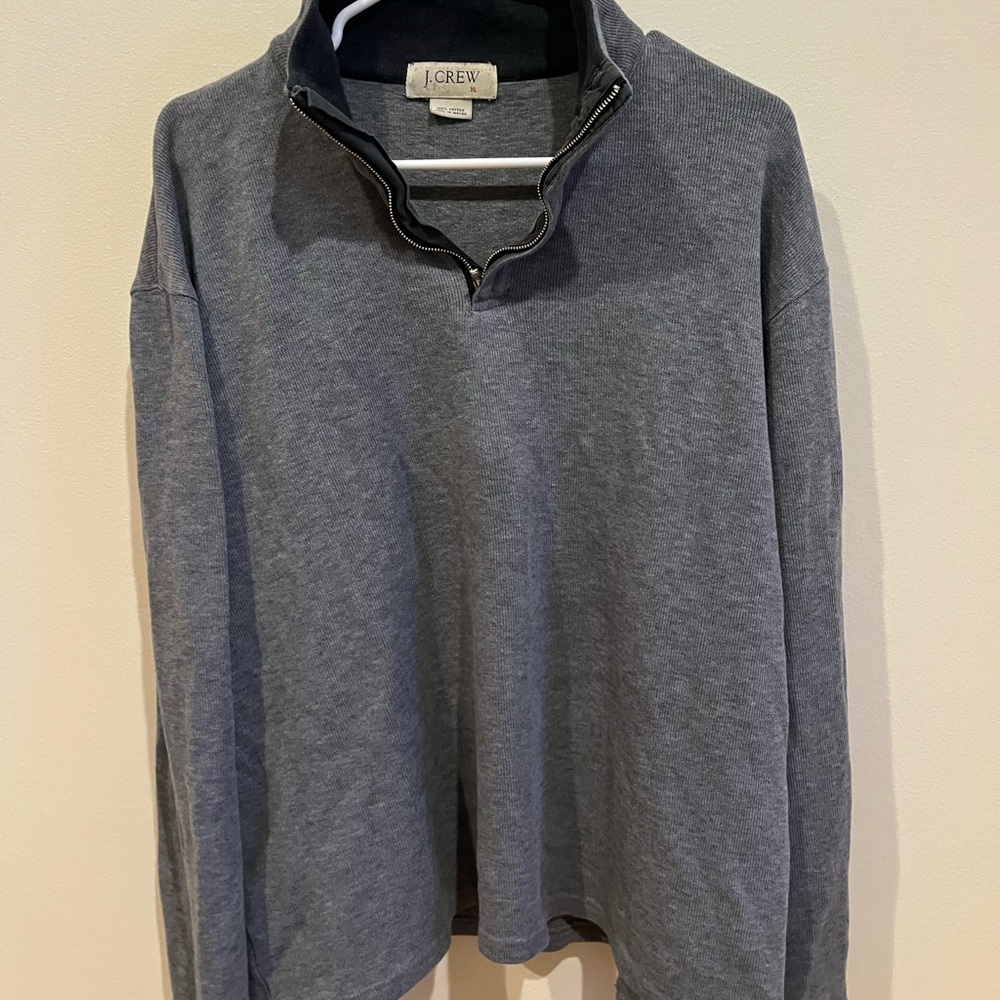 J. Crew Men's Zip Up Gray Sweater